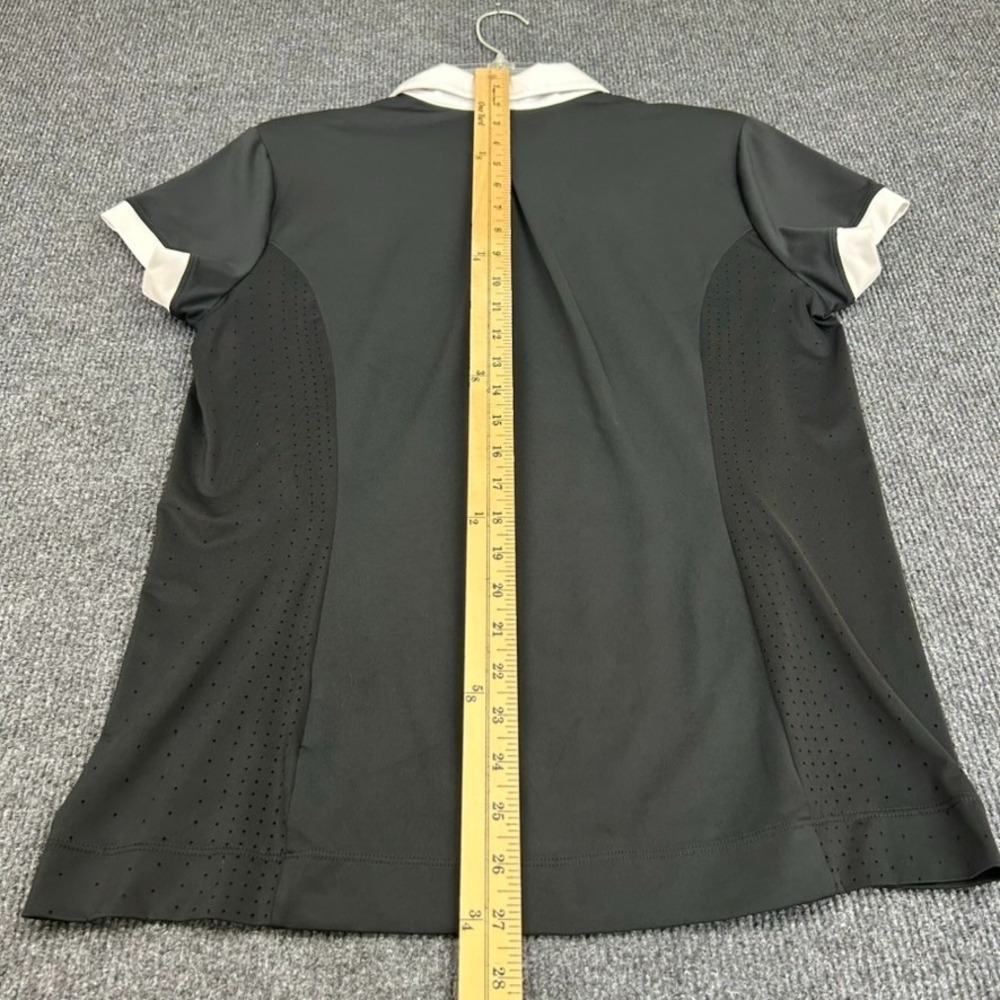 NIKE Golf Dri-Fit Women's Polo Shirt Medium Short Sleeve Black White Preppy - Picture 8 of 10